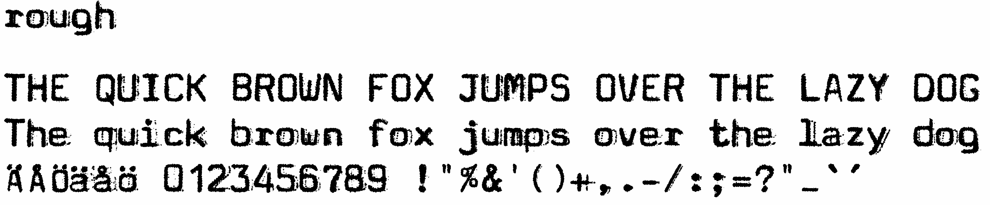 rough font showcase
